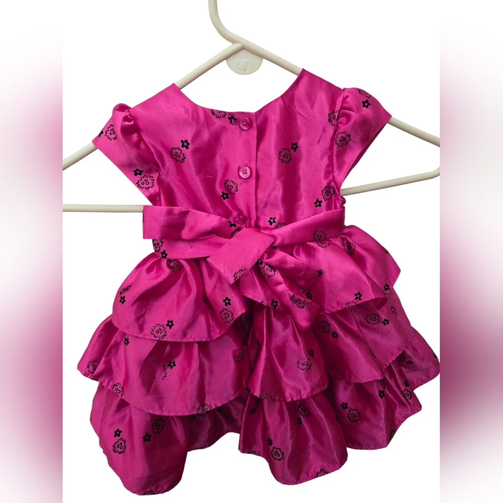 Jona Michelle Pink Black Baby Girl's Dress Size 12M - Picture 2 of 6